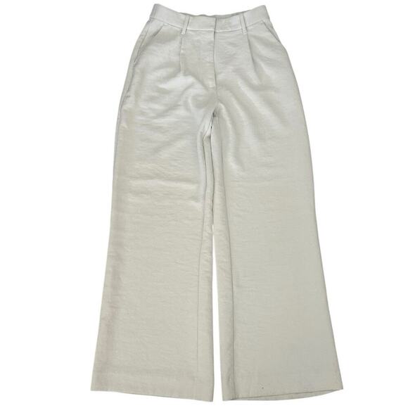 Abercrombie & Fitch White Sloane Low Rise Tailored Linen-Blend Pants Size 25 - Picture 3 of 6